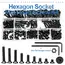 NINDEJIN hex hexagon socket countersunk head screw kit m2 m2.5 m3 m4 m5 m6 carbon steel flat head bolt and nut screw set