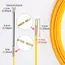 3MM 5M-50M Fiberglass Cable Puller Stainless Steel Yellow Household Wall Wire Guide Rail Fiberglass Electrician Push Tape Drawer