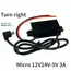 12V 24V to 5V 3A 15W Regulator Power Supply Buck Module Dual USB Type-C Micro USB Output Power Adapter DC-DC Converter for Car