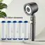 New High Pressure Water Saving Filter Shower Head 5 Modes Handheld Shower Head One Button Stop Bathroom Accessories Set