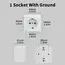 White Power Sockets EU Standard Wall Mounted Plugs Socket With Ground Flame Retardant Paint Plastic Classic Electrical Outlets
