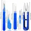 5 Pieces of Blue Sewing Tear Machine Kit, Including Thread Tear Machine, Suture Tear Machine, and Scissors for Removing Stitches