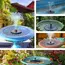 13cm, 16cm, 18cm Solar Fountain Pumps - Ideal for Outdoor Garden Pools, Bird Baths, Small Ponds. 8-Nozzle Floating Model