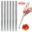 2/5/10 Pairs Chinese Chopsticks Stainless Steel Non-slip Sushi Chopstick Korean Japanese Food Metal Sticks Kitchen Tableware Set