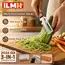 iLMH New Paring Knife Ergonomic Wood Handle Knife Stainless Steel Vegetable Peeler with Wooden Handle 2-in-1 Fruit Potato Peeler