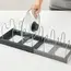 1Pc 7-grid Telescopic Pot Rack,Pans Organizer,Space-saving Cabinet Holder for Pots,Pans and Lids-Keep Your Kitchen Neat and Tidy