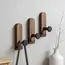 Self Adhesive Mounted Walnut Wood Wall Hooks for Hanging Coat Towel Clothes Blanket Hat Backpack Robe Entryway Key Holder