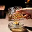 Rotating Whisky Glasses with Glass Base 360 Rotate Degrees Crystal Rum Glass for Cocktail Party Drinking