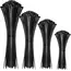 100 PCS Self-locking Plastic Nylon Tie 100 PCS Black Cable Tie Fastening Ring Cable Tie Zip Wraps Strap Nylon Cable Tie Set