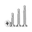 50PCS #8 M4.2 410 Sheet Metal Self-Tapping Screws 410 Stainless Steel Flat Head High-Strength Quick Self-Drilling Screws