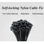 100 PCS Self-locking Plastic Nylon Tie 100 PCS Black Cable Tie Fastening Ring Cable Tie Zip Wraps Strap Nylon Cable Tie Set