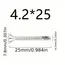 50PCS #8 M4.2 410 Sheet Metal Self-Tapping Screws 410 Stainless Steel Flat Head High-Strength Quick Self-Drilling Screws