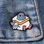 Bread Pigeon Enamel Pin Fashion Animal Decorative Brooches, Zinc Alloy and Silicone, Lapel Bag Badges Jewelry Gifts