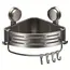 Space Saving Suction Cup Bathroom Rack With Sturdy Triangular Frame And Hook Rod Suitable For Showers And Bathrooms