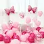 31Pcs/12inch Pink Bow Balloons,Hot Pink Rose Dots Bow Foil Balloon and Confetti Balloons with Ribbon, Girls Birthday Baby Shower