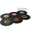 Set of 6 Colorful Retro Vinyl Record Disk Coasters for Drinks Vinyl Record Coaster Set Coffee Table Decor