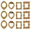 12pcs Vintage Mini Picture Frames Elegant Golden Tone Baroque Resin Wall Mounted Display Cases Wedding Christmas Home Decor