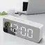 Mirror LED Digital Alarm Clock with Temperature Display and Smart Night Light for Bedroom, Makeup Vanity and Office Use