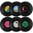 Set of 6 Colorful Retro Vinyl Record Disk Coasters for Drinks Vinyl Record Coaster Set Coffee Table Decor