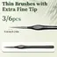 00000 Fine Tip Paint Brush Set for Acrylic, Models, Mini  Miniature Detail , Nylon Hair Thin Extra Fine Paintbrushes