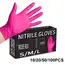 Pink Nitrile Disposable Gloves Powder & Latex Free Gloves for Kitchen Cooking Household Beauty Petcare Hair Dye Work Glove