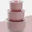 3pcs Wheat Straw Fresh-Keeping Bowl Three-Piece Set with Lid for Home Microwaveable Plastic Round Lunch Box