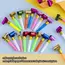 20Pcs Musical Blow Outs Balloon Mixed Glitter Fringed Metallic Noisemaker Kids Cute Blowouts Whistles for Halloween Xmas Party