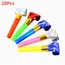 20Pcs Musical Blow Outs Balloon Mixed Glitter Fringed Metallic Noisemaker Kids Cute Blowouts Whistles for Halloween Xmas Party