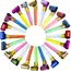 20Pcs Musical Blow Outs Balloon Mixed Glitter Fringed Metallic Noisemaker Kids Cute Blowouts Whistles for Halloween Xmas Party