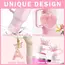 9PCS Accessory Set for Stanley Cup 30oz 40oz Butterfly Straw Cover Cap Silicone Boot Charm Initials Sticker Spill Proof Stopper