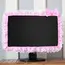 Lace Fabric Computer Frame Cover Monitor Screen Dust Cover With Elastic Pen Pocket Bow Home Decorations