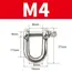304 Straight D Shackle Short Stainless Steel Breaking D Rigging Shackle Hooks boat rigging hardware M4 M5 M6 M8 M10 M12 M14 M16