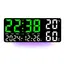 Large Digital Wall Clock with 7Colors Mood Light 2 Alarm TEMP Humidity Date Table Clock 12/24H Timing Countdown LED Alarm Clock