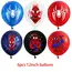 12pcs 6pcs Cartoon Spider Theme 12inch Latex Balloons Air Globos Boys Birthday Party Decorations Kids Baby Shower Party Supplies