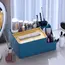 6-Section Desk Organizer - Multifunctional Tissue Box with Remote Holder, Plastic Storage for Living Room, Kitchen & Office