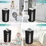 LMETJMA 90L Large Laundry Basket Waterproof Laundry Hamper Collapsible Tall Clothes Hamper Family Foldable Washing Bin