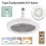 2 In 1 Ceiling Fan Lamps 3 Speeds Adjustable E27 Base Infinitely Dimmable for Living Room Bedroom Study LED Decorative Light