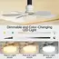 LED 30W ceiling fan light E27 with remote control for dimming suitable for living room, study, household use, 85-265V