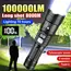 100000LM Super Bright Led Flashlights Rechargeable LED Torch Long Range Tactical Lamp for Outdoor Waterproof Camping Lantern