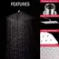 8" 10" 12" Black Silver Golden Stainless Steel High Pressure Waterfall Shower Head Large Flow Pressure Boosting Bathroom Shower