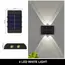 Solar Outdoor Wall Light 12 LED Waterproof Garden Light Courtyard Balustrade Decorative Atmosphere Lamp Down Luminous Solar Lamp