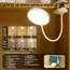 USB Rechargeable Clip On Desk Lamp, 3 Color Temperatures & Dimmable, LED Reading Light for Study Office Bedroom