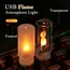 USB Flame Flickering LED Frosted Clear Glass Candle Night Light Simulated Flame for Car Home Room Laptop PC Festival Decoration