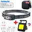 Mini LED Headlamp USB Rechargeable Headlight Wave Sensor Head Flashlight Outdoor Houshold Lamp for Camping Hiking Emergency Fish