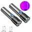 395nm UV Flashlight Blacklight Zoomable USB Rechargeable UV Light Ultraviolet Flashlight for Pet Urine Detector Resin Curing