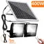 400W Led Solar Light High bright 2 Head Flood Light Waterproof Outdoor Garden wall light with Aluminum solar panel For garden