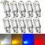 10Pcs Glass Wedge License Plate Lamp Cob LED Car Bulbs T10 W5W 194 Dome Light White Auto Interior Reading Running Parking Backup
