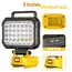 Cordless LED Work Light for DeWalt 20V Battery, 60W 6000LM Jobsite Flood Lights, Portable Outdoor Flashlight Dual USB Charging