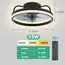 55W Ceiling Fan With Light, Ceiling LED Light Fan With Remote, Electric Fan With LED Lamp for Home Rooms Bedroom 34cm