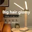 Dual Head LED Desk Lamp, Foldable Dimmable Reading Light with USB Rechargeable Battery, Night Light for Bedroom, Dorm, Study